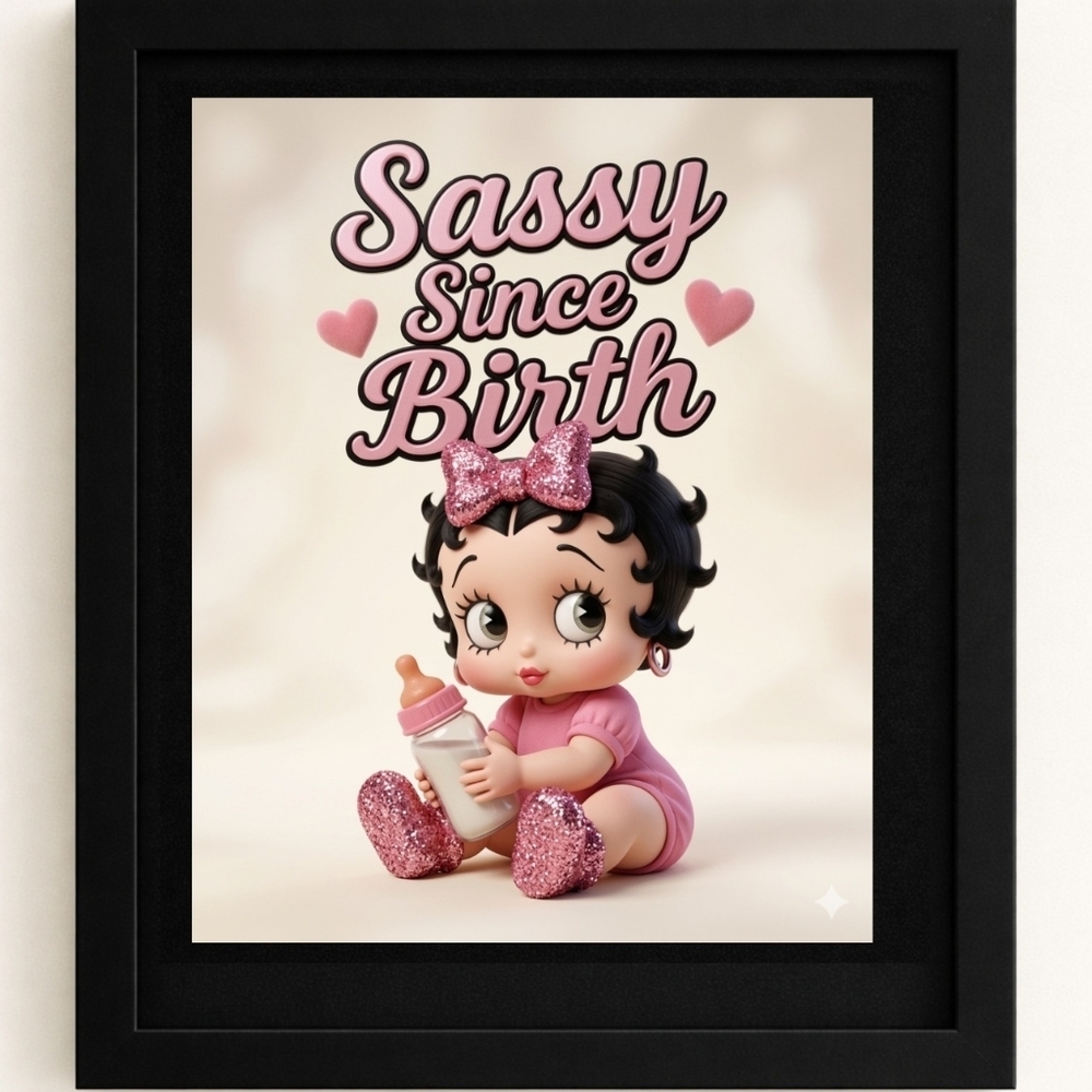 Betty Boop A.I. Art Print in A Frame 8x10